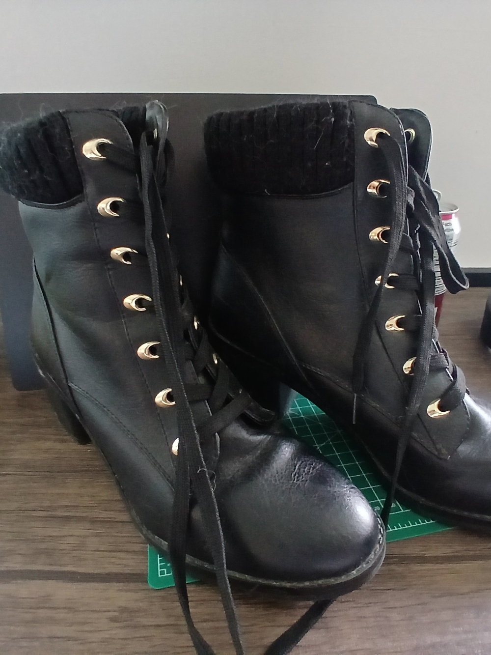 Black Lace-Up Ankle Boots - Women's Fashion